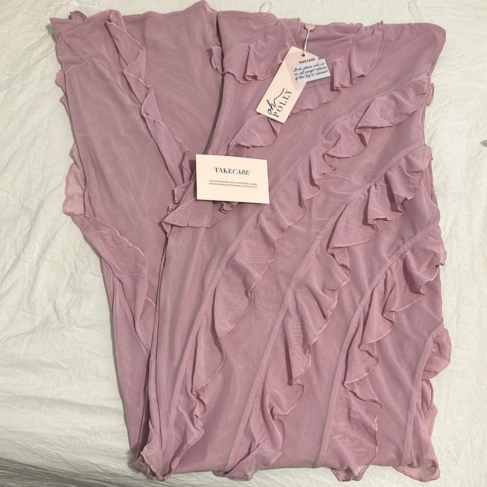 Oh Polly Strapless Ruffled Dress